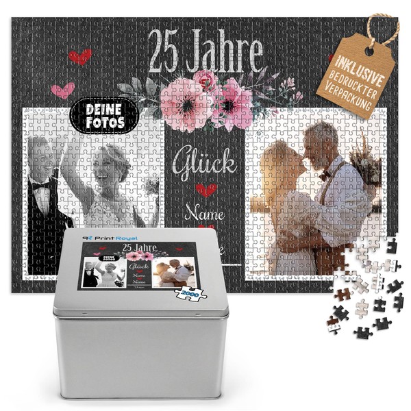 DIY Photo Puzzle - 25 Years of Happiness - Personalised