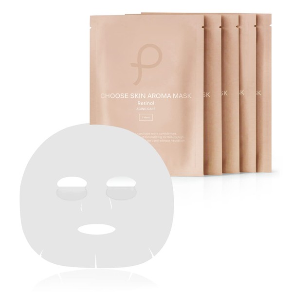 PLuS Sheet Mask, Cheweskin Aroma Mask, 5-Piece Set (1 Piece Per Packaging, 5-Piece Set, Retinol Formulated, Oriental Scent), Glossy Skin Milk Type (Made in Japan)