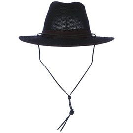 Henschel Aussie Mesh Breezer Hat - Packable Sun Protection for Outdoor Activities. Ideal for Hiking, Fishing & Camping. (US, Alpha, Large, Black)