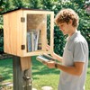 HAFTKD Outdoor Library Book Box Storage Small Wood Cabinet Little