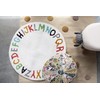 Creative Co-Op DF2383 38" Round Cotton Tufted Alphabet Rug, Multicolor