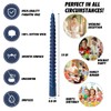 6 Pack 10 Inch Navy-Blue Spiral Taper Candles for Hanukkah