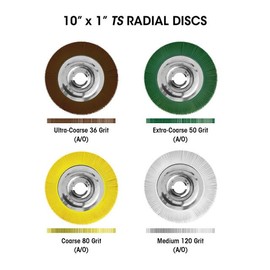 Dedeco Sunburst Radial Bristle Disc - Straight - Green 50 Grit (Extra-Coarse) - Aluminum Oxide for Polishing & Finishing