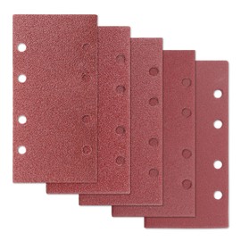 Henxing Sandpaper Orbital Sander, 40 Sheets Sandpaper 93 x 185 mm Velcro Sanding Strips Multitool Sandpaper 8 Holes, 40/60/80/120/240 Each Grain x 8, for Multi Sander and Orbital Sander