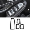 KIMISS 4 Pieces Car ABS Carbon Window Switch Button Cover