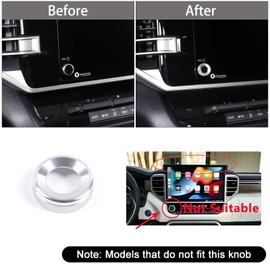 Aunginsy Aluminum Centre Console Sound Volume Knob Trim Cover Compatible with Toyota Tundra/Sequoia 2022-2023 Car Volume Knob Protection Ring Multimedia Sound Volume Tune Knob Decor Cover Accessories