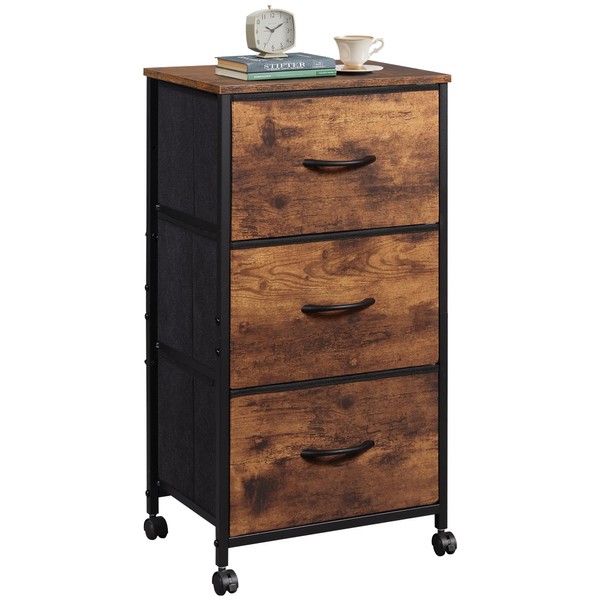 WLIVE WLIVE Dresser with 3 Drawers, Fabric Nightstand, Cabinet with
