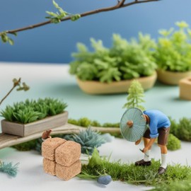 SEWACC 4pcs Miniature Stackable Haystack Decor, Mini Realistic Hay Bales, 1.18 x 0.78 x 0.78 Inch, for Farm Models, Dollhouse, DIY Crafts, Tabletop Centerpieces