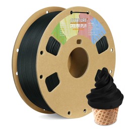 OVERTURE Cream PLA Filament, Cardboard Spool, Premium PLA 1kg(2.2lbs), Dimensional Accuracy 99% Probability +/- 0.03mm,Fit Most FDM Printer (Cream Black)