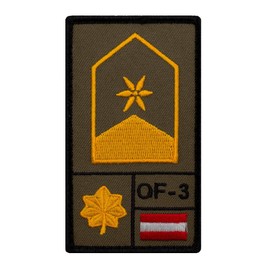 Café Viereck ® Major Bundesheer Rank Patch with Rank - Embroidered with Velcro - 9.8 cm x 5.6 cm