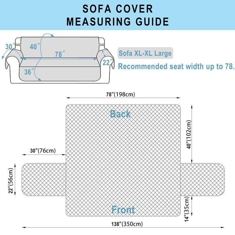 Luxshare Home Reversible Oversized Sofa Covers Couch Cover Furniture Protector
