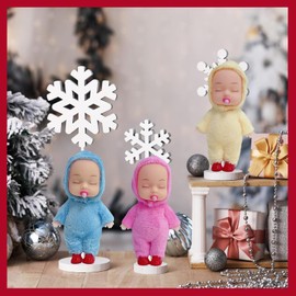3pcs Mini Christmas Baby Elf Dolls for Girls Boys,Cute Little Elfs Twins Christmas Baby Elves,Small Elf Baby Doll Novelty Toys Tiny Christmas Dolls Elf Accessories for Kids Gift Xmas Stocking Stuffers