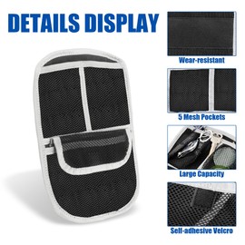 KAMIYONG Front Trunk Lid Organizer with 3 Mesh Pockets Frunk Tool Bag Storage Accessory for Can-Am Ryker 600 900 Sport Rally Edition 2019-2025,White Piping