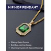 Bandmax Big Gemstone Pendant Necklace for Men 14K Gold Plated