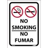 NMC M956P NO SMOKING NO FUMAR Sign - 10 in.
