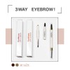 Aiminate 3-Way Eyebrow (Triangle Pencil Powder, Brush), Light Brown/Eyebrow Pencil,