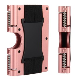 Funifinds Wallet For Men - Reinvented Design Men's Wallet - Slim, Minimalistic & Seamless, Blocks RFID Scanners (Aluminum Pink)
