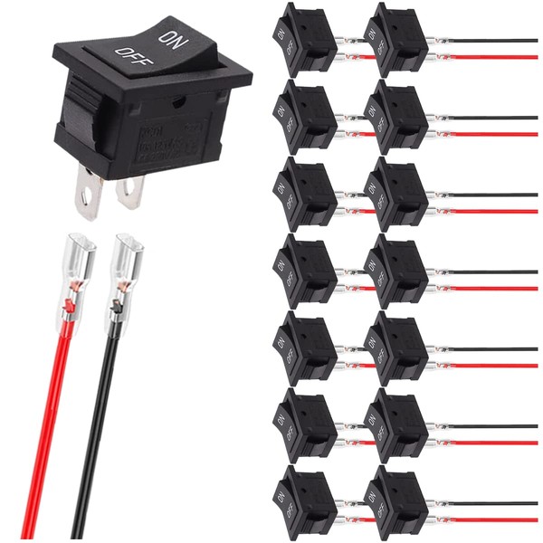 MKBKLLJY 15pcs AC 6A 250V 10A 125V Mini Black Rocker