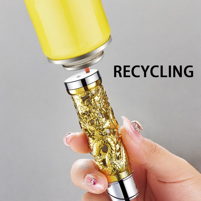 Shiny Dragon Torch Lighter, Butane Soft Flame, Windproof, Red Flame,