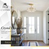 CATINER Small Gold Crystal Chandeliers, Modern Semi Flush Mount Chandelier