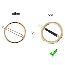 GIYOMI 2 Pcs Minimalist Hair Clip for Women and Girls, Newly designed Hollow Hoop Round Circle Geometric Metal Hair Clip Bobby Pin Ponytail Holder Hair Accessories(Gold & Silver)
