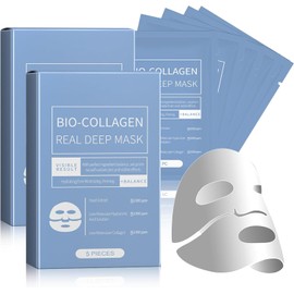 10 Piezas Mascarilla Bio-Colágeno, Biodance Collagen Mask, Minimiza los Poros Mejora la Elasticidad, Mascarillas Faciales para Reafirmación del Rostro en Mujeres y Adolescentes