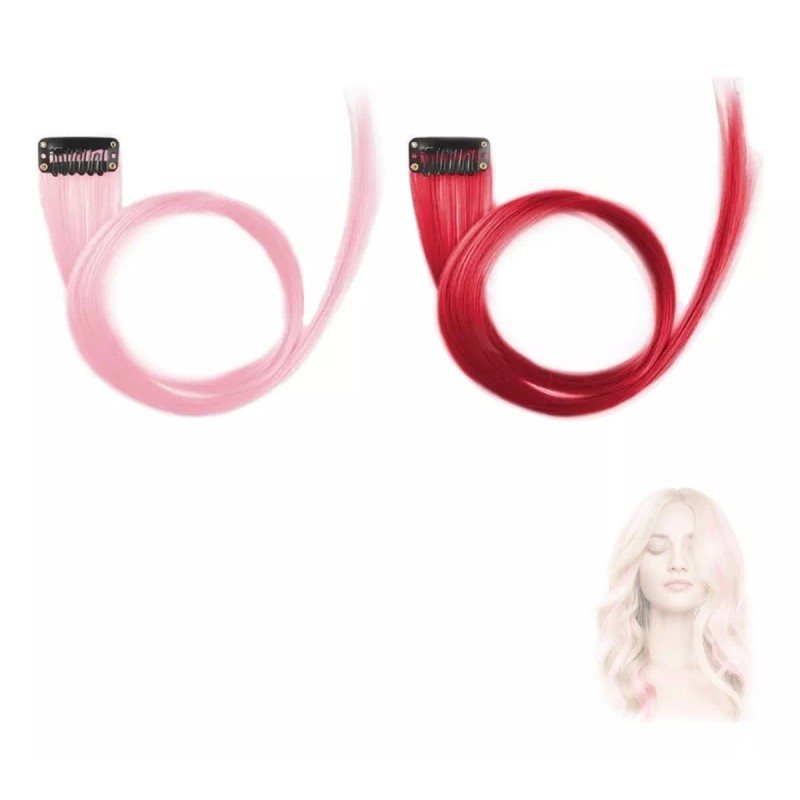 jianming Extensiones Cabello Sinteticas 10 Piezas Colores Fantasía