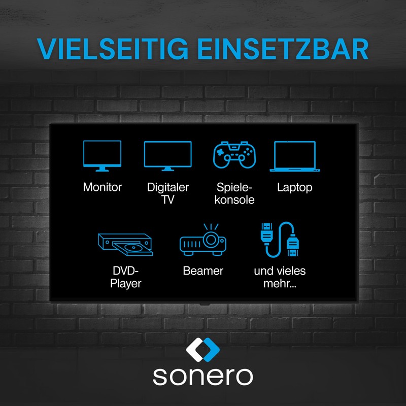 Sonero® 8K-HDMI 2.1 Kabel, Glasfaser-Hybrid-Kabel, Auflösung bis 8K 60 Hz