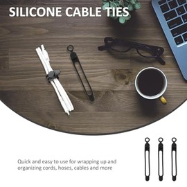 Hemobllo Organizador De Cables Reutilizable 16 Piezas Corbatas De Silicona Para Gestión De Cable En Oficina Hogar Y Viaje 4.19X0.48X0.31In Lazos Flexibles Y Resistentes