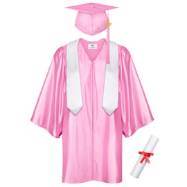 SOMSOC 5 Pieces 2025 Preschool Kindergarten Graduation Gown Cap Sash Set with 2025 Tassel, Certificate for Toddler Children