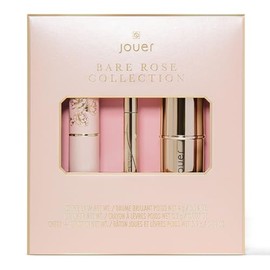 Jouer- Coleccin Bare Rose - Blush Stick, Cream Lip Liner, Lip Voluminizing Balm Kit - Maquillaje facial en Rose Sha                                   