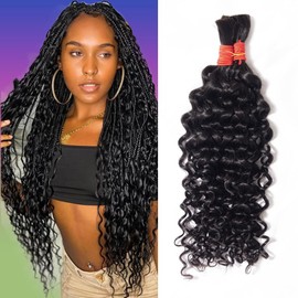 YOMIO Human Hair Water Wave Bulk 18 Inch 100g (1Pack-2Bundles) Human Hair for Braiding No Weft Human Hair Bundles for Braiding Wet and Wavy Human Hair Braiding Hair for Boho Braids