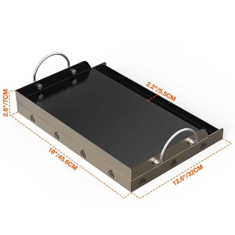 Onlyfire Universal BBQ Griddle with Handles for Most Grills, Ceramic