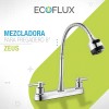 Mezcladora Para Fregadero Flexible Llave Cocina Cuerpo Latón