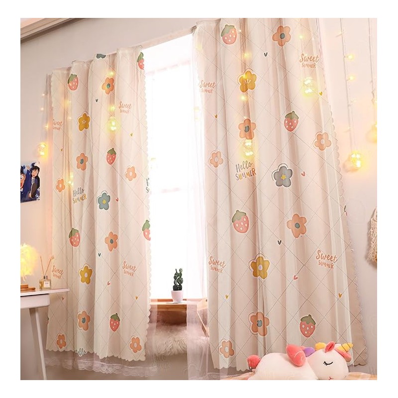 2pcs Bottom Bunk Bed Curtains Mid-Sleeper Tent Canopy Nets Blackout