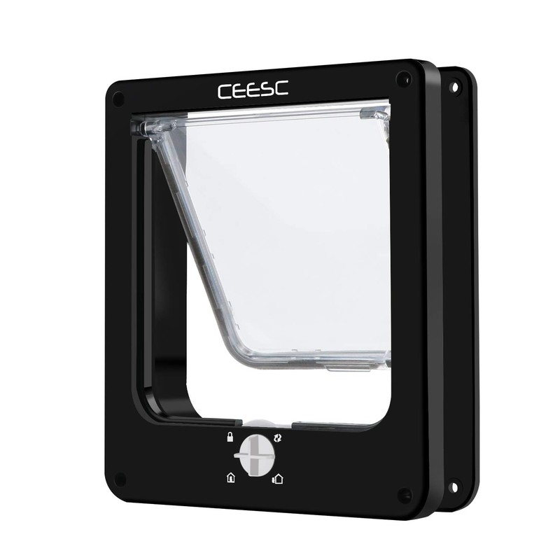 CEESC Cat Flap, Magnetic Pet Door with Rotary 4 Way