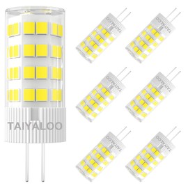 TAIYALOO G4 LED Bulb 5W 5000K Daylight White Bi-pin T3 JC Type 12V AC/DC 40W Halogen Equivalent Non-dimmable for Outdoor Landscape Lighting Deck Stair Step Path Lights (6 Pack)