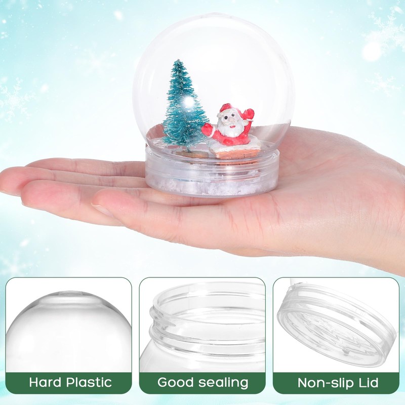 Operitacx 10-Piece 2 36 Inch Snow Globe Set Clear Christmas