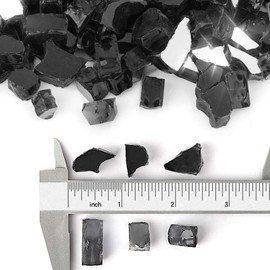 Stanbroil 10-Pound Fire Glass - 1/2 inch Reflective Tempered Fire Glass for Fireplace Fire Pit, Onyx Black Reflective