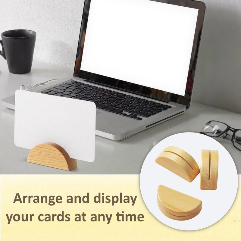 XINXINGDINGSHENG 12 PCS Table Number Stands, Wooden Place Card Holders,