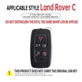 SANRILY PU Leather Key Fob Cover Case Compatible with Rover LR4 Fit for Range Rover Sport 2010 2011 2012 2013 Keyless with Leather Keychain Black-blue