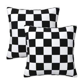 Nezweld Checkered Black and White Pillow Cover 20x20 Set of 2,Plaid Throw Pillow Covers Farmhouse Outdoor Pillow Cushion Case for Couch Living Room Bedroom Bed Sofa Modern Home Decor