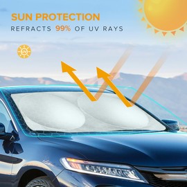 XHRING Car Windshield Sun Shade Sunshade for Honda CRV/CR-V HRV/HR-V LX EX EX-L Sport Hybrid Touring 2023 2024 2025 Accessories, Car Front Window Sun Visor Shield Foldable Sun Protection