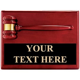 Customizable Rosewood Gavel Plaque Award - 9"x12" Rosewood Gavel Gift Includes Free Personalization