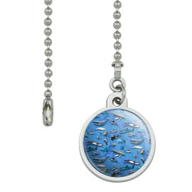 GRAPHICS & MORE Ocean Life Whale Dolphin Manatee Shark Pattern Ceiling Fan and Light Pull Chain