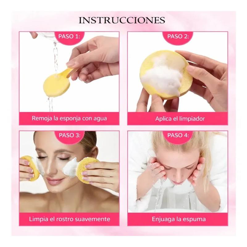 120 Esponjas Faciales Comprimidas Limpieza Exfoliación