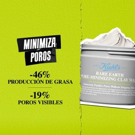 Kiehl’s - Rare Earth Pore-Minimizing Clay Mask, Mascarilla Facial con Arcilla Amazónica, Minimiza los Poros, Desintoxica y Purifica la Piel, Reduce la Producción de Grasa, para Todo Tipo de Piel, 28ml