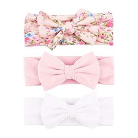Yueshop MultiWare 3pcs Baby Headband Cotton Elastic Newborn Print Floral Hair Band Bow-knot