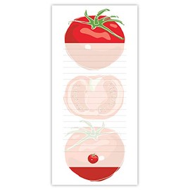 Quire Magnetic Shopping List Notepad - Tomatoes Design - 50 Sheets - Size 210mm x 100mm
