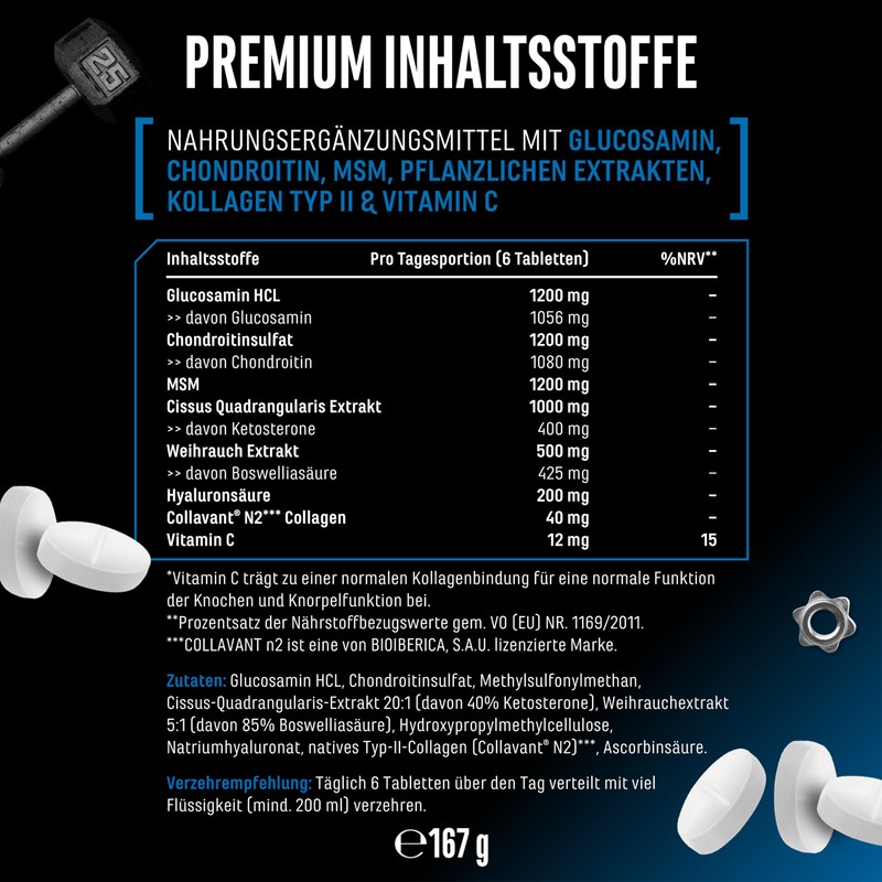Joint Essentials – Hochdosiertes Gelenk-Supplement mit Collavant® N2 Typ-II-Kollagen –